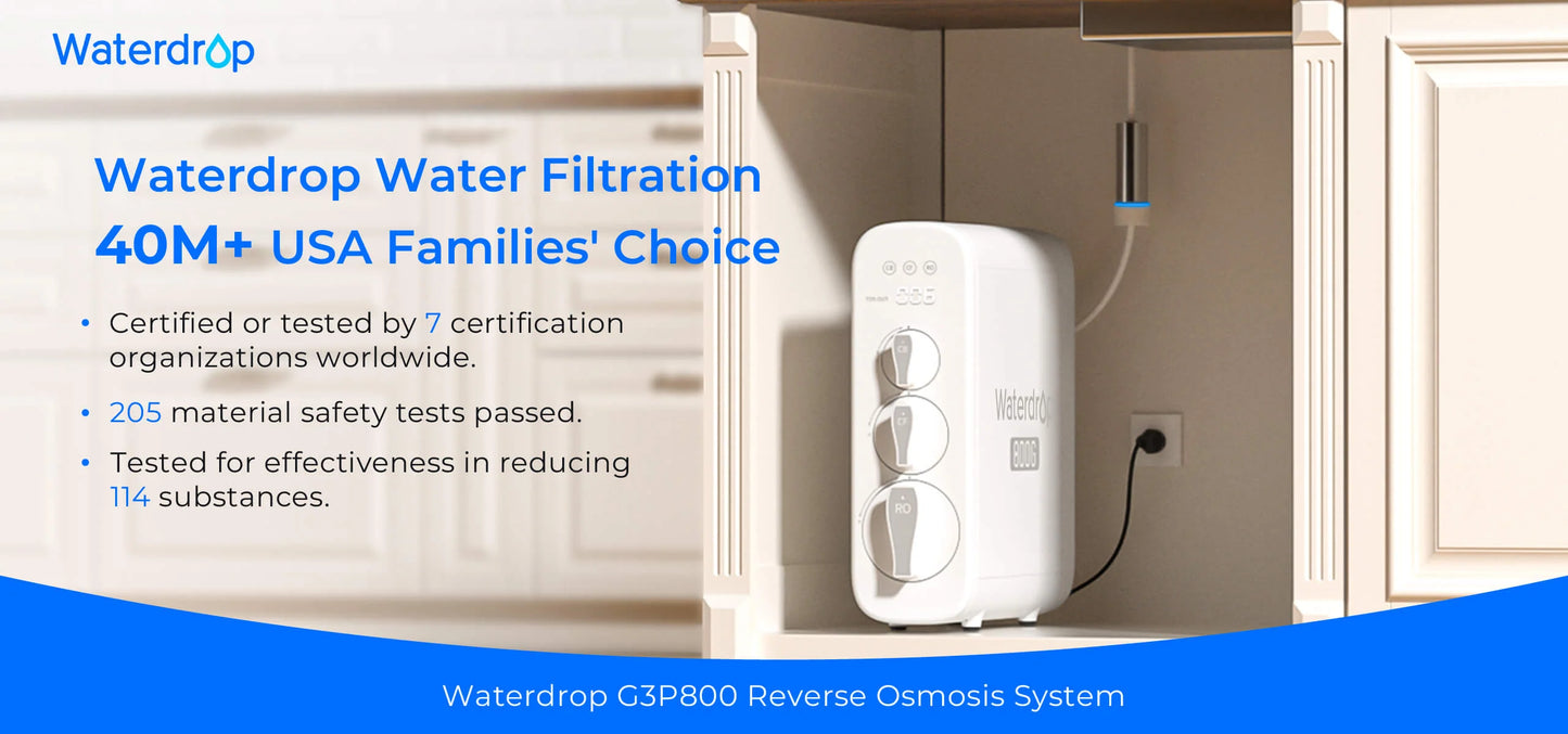Waterdrop 800GPD Tankless Reverse Osmosis Water Filter System